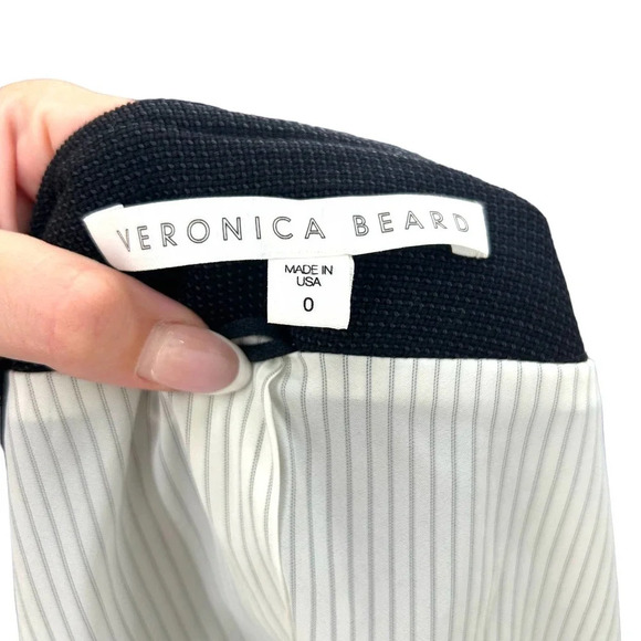 Veronica Beard Jordan Collarless Moto Jacket In Black Size 0 - Picture 8 of 10